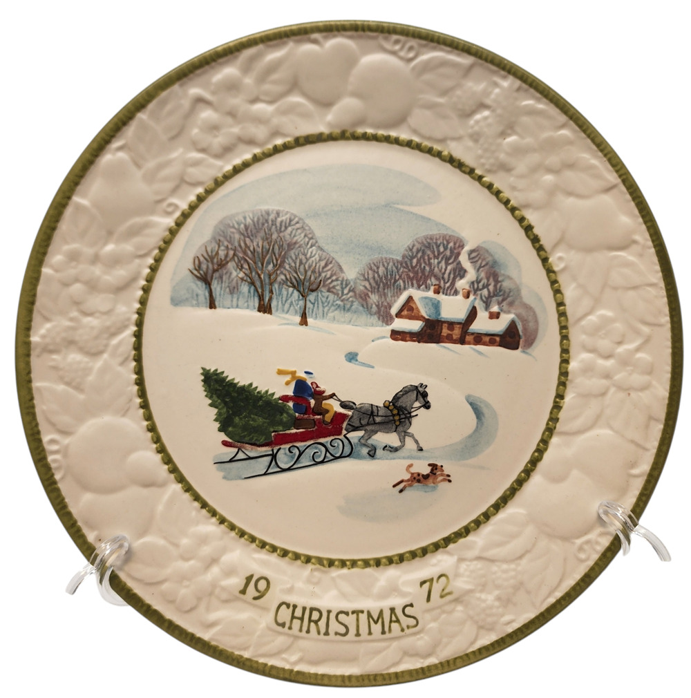 Vernon Ware Metlox 1972 Christmas Plate "Jingle Bells" 2nd in Series